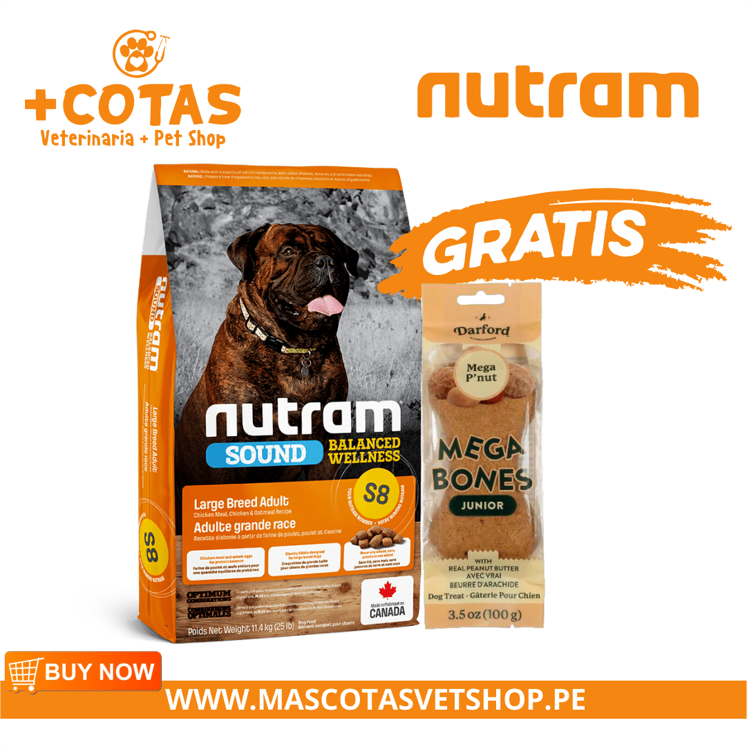 Promo Combo 18112025 nutram 0701 Nutram S8 Large Breed Adult Dog 11.4Kg - Imagen 1