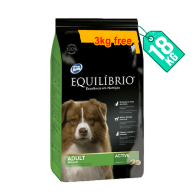 EQUILIBRIO ADULT DOGS ALL BREEDS 15 Kg + 3Kg